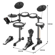 Karrera 18S Electronic Drum Kit Mesh Pads 8in Snare Bluetooth Sounds USB/MIDI Output Kick Pedals Drum Coach & V240-ELE-DRM-18S