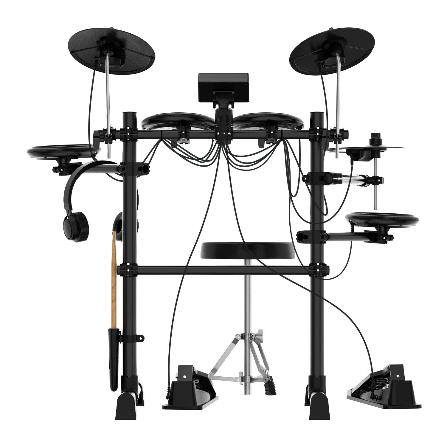 Karrera TDX-16 Electronic Drum Kit with LCD, Toms, Snares Quiet Mesh Pads & Pedals, Adjustable Stool, V240-ELE-DRM-5PC