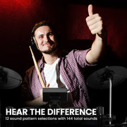 Karrera TDX-16 Electronic Drum Kit with LCD, Toms, Snares Quiet Mesh Pads & Pedals, Adjustable Stool, V240-ELE-DRM-5PC