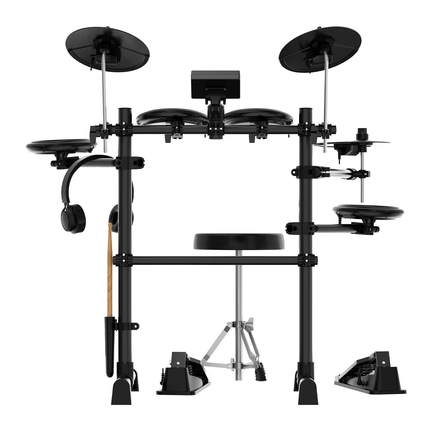 Karrera TDX-16 Electronic Drum Kit with LCD, Toms, Snares Quiet Mesh Pads & Pedals, Adjustable Stool, V240-ELE-DRM-5PC