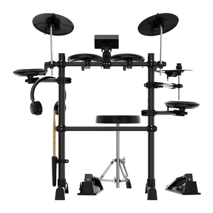 Karrera TDX-16 Electronic Drum Kit with LCD, Toms, Snares Quiet Mesh Pads & Pedals, Adjustable Stool, V240-ELE-DRM-5PC