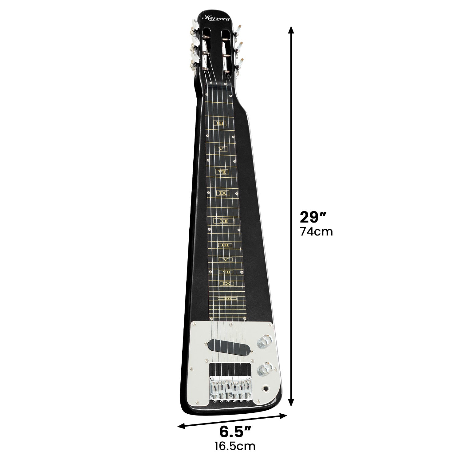 Karrera 29in 6-String Lap Steel Hawaiian Guitar - Black V240-ELE-LAP-6S-BK