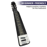 Karrera 29in 6-String Lap Steel Hawaiian Guitar - Black V240-ELE-LAP-6S-BK