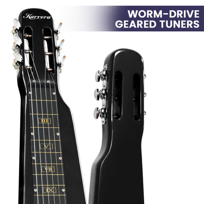 Karrera 29in 6-String Lap Steel Hawaiian Guitar - Black V240-ELE-LAP-6S-BK