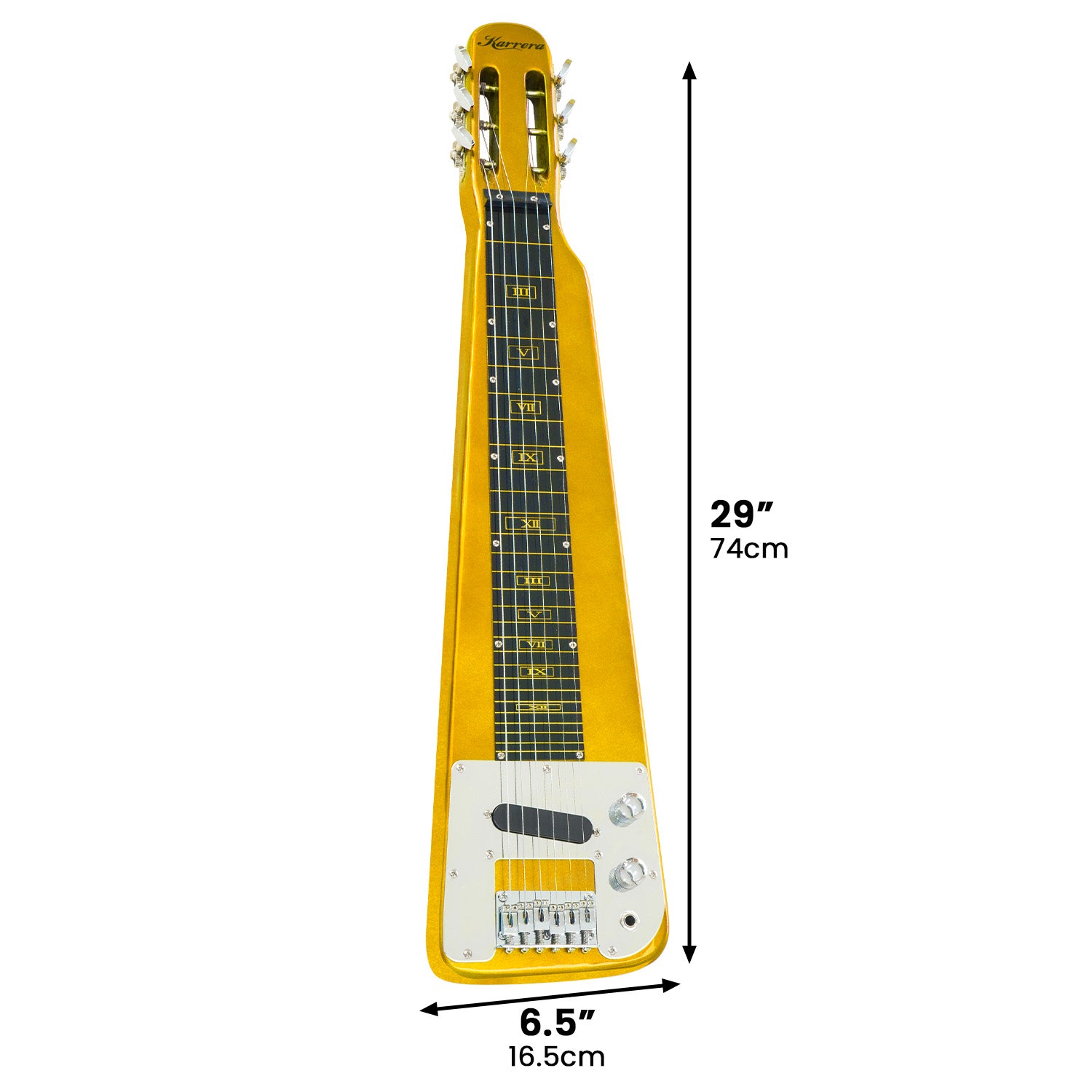 Karrera 29in 6-String Lap Steel Hawaiian Guitar - Metallic Gold V240-ELE-LAP-6S-OR