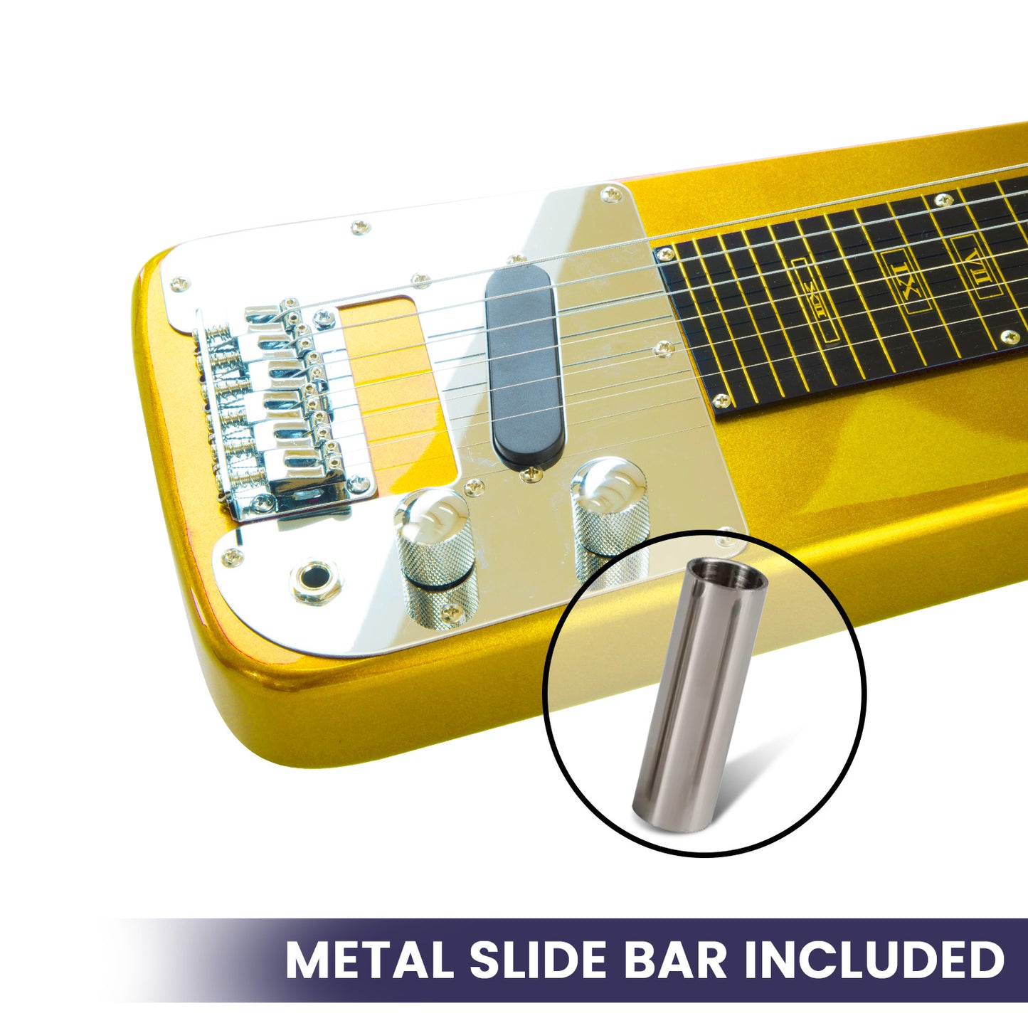 Karrera 29in 6-String Lap Steel Hawaiian Guitar - Metallic Gold V240-ELE-LAP-6S-OR