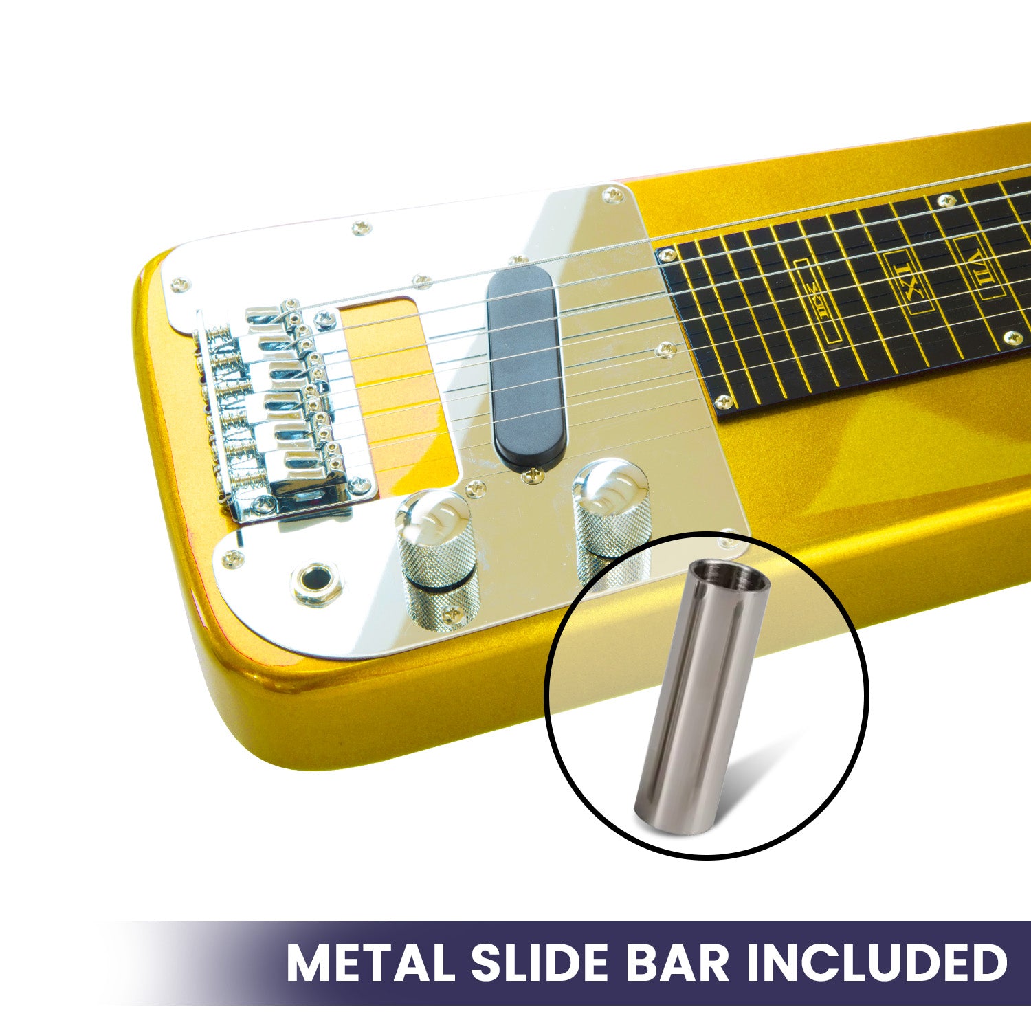 Karrera 29in 6-String Lap Steel Hawaiian Guitar - Metallic Gold V240-ELE-LAP-6S-OR