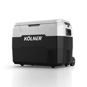 Kolner 40l Fridge Freezer Cooler 12/24/240v Camping Portable Esky Refrigerator With Trolley - Black V240-FDG-YGE-40L-TR