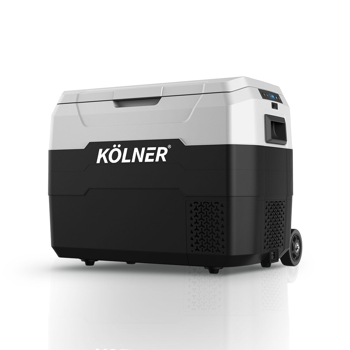 Kolner 40l Fridge Freezer Cooler 12/24/240v Camping Portable Esky Refrigerator With Trolley - Black V240-FDG-YGE-40L-TR