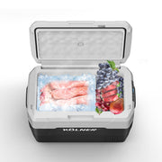 Kolner 40l Fridge Freezer Cooler 12/24/240v Camping Portable Esky Refrigerator With Trolley - Black V240-FDG-YGE-40L-TR