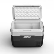 Kolner 40l Fridge Freezer Cooler 12/24/240v Camping Portable Esky Refrigerator With Trolley - Black V240-FDG-YGE-40L-TR