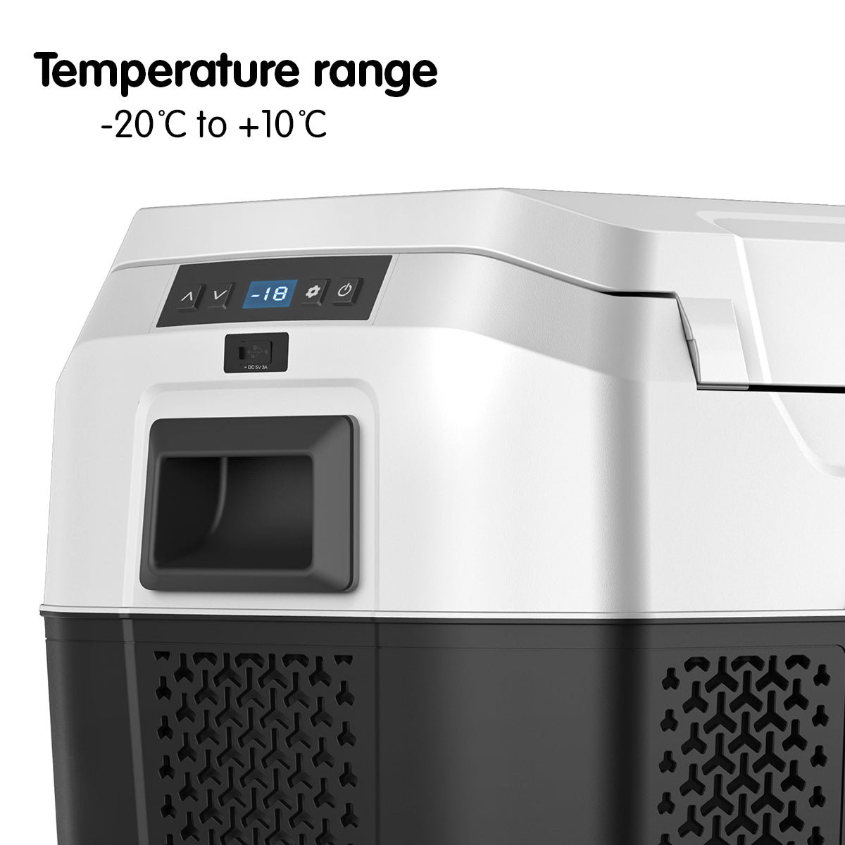 Kolner 40l Fridge Freezer Cooler 12/24/240v Camping Portable Esky Refrigerator With Trolley - Black V240-FDG-YGE-40L-TR
