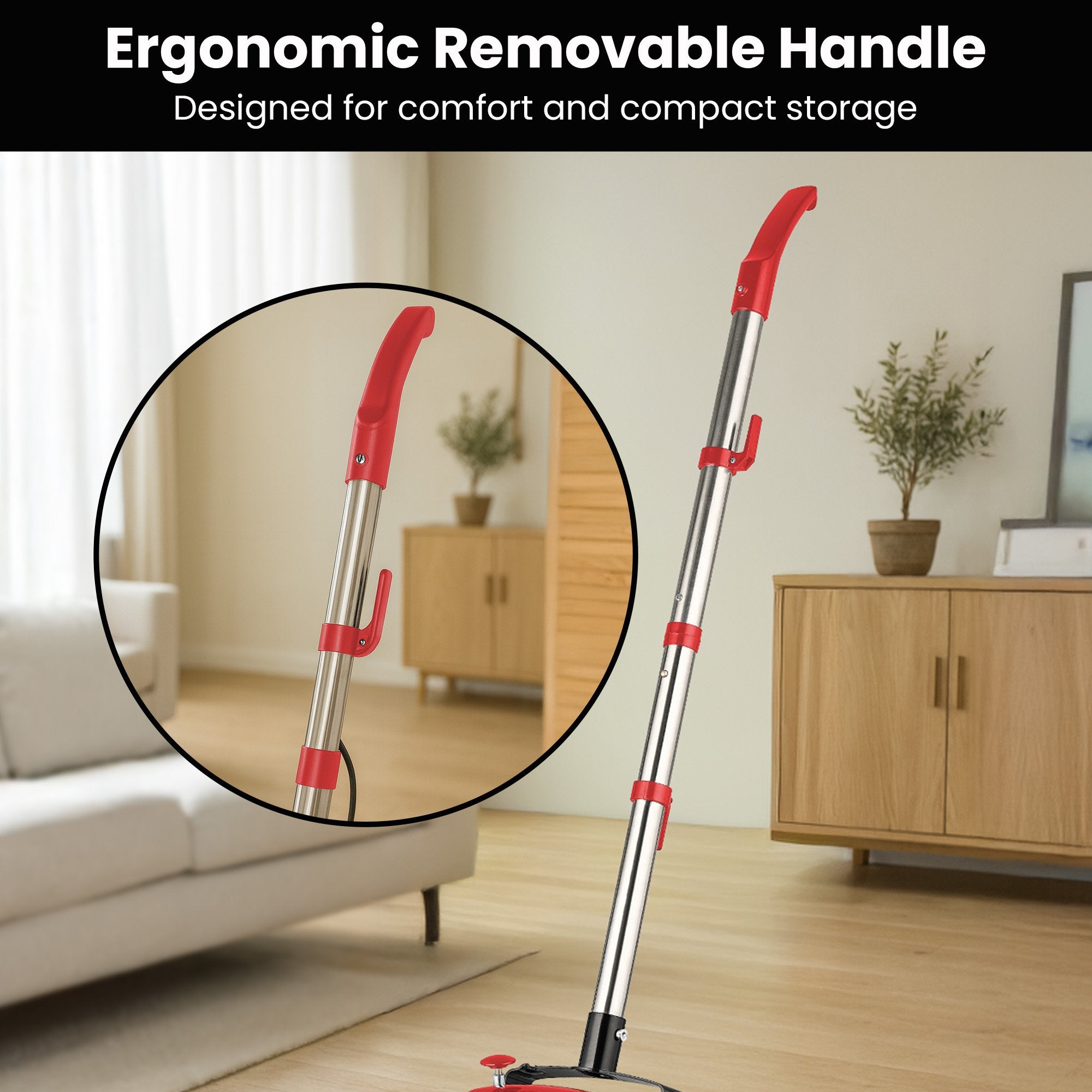 Klika Hauskeeper 5 in 1 Electric 240V Floor Polisher w/ 6M Power Cable Timber Hard Waxer Buffer Cleaner Red V240-FLOORWAX