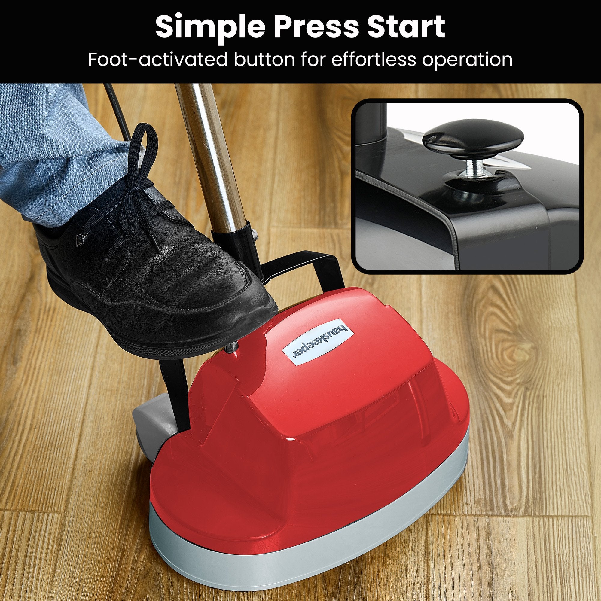Klika Hauskeeper 5 in 1 Electric 240V Floor Polisher w/ 6M Power Cable Timber Hard Waxer Buffer Cleaner Red V240-FLOORWAX
