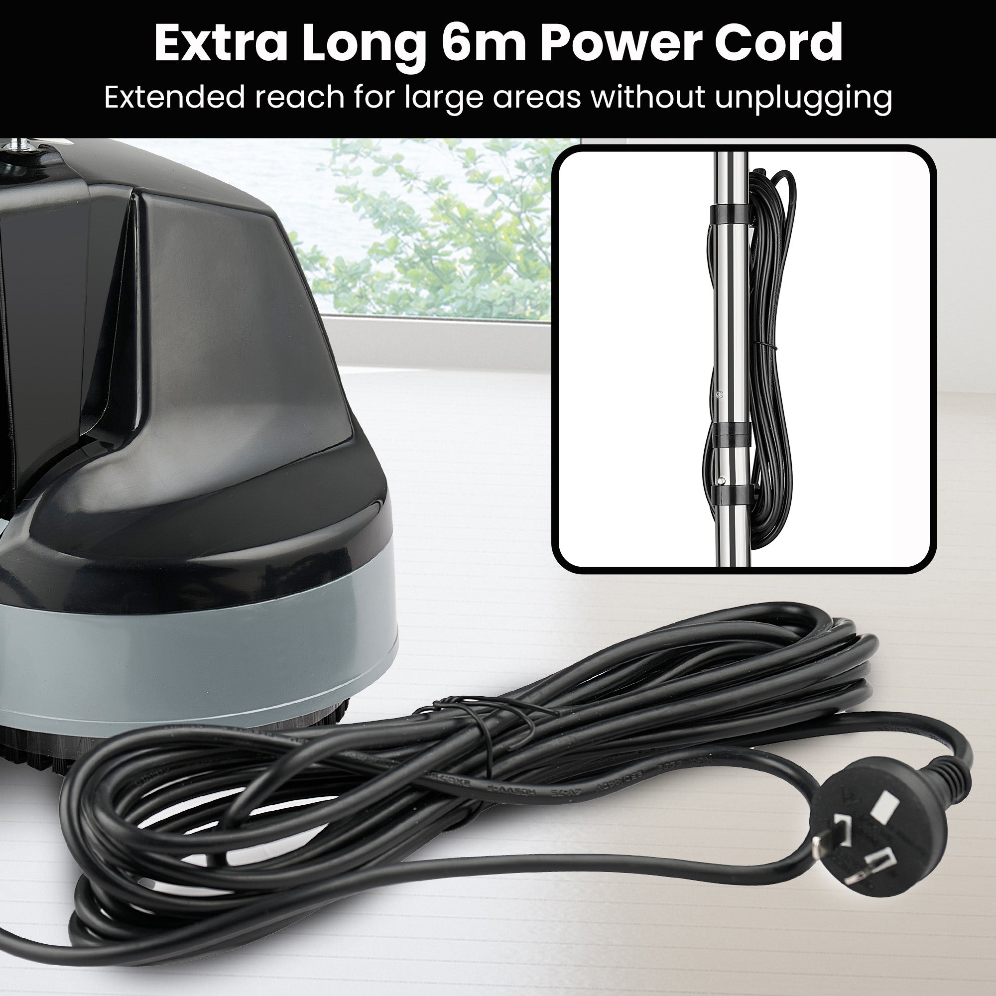 Kartrite Hauskeeper Gen2 5-in-1 Black Electric Floor Polisher Hard Waxer Buffer Scrubber Cleaner 240v With V240-FLR-POL-BK