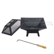 Wallaroo Portable Outdoor Fire Pit for BBQ, Grilling, Cooking, Camping V240-FPT-HP04