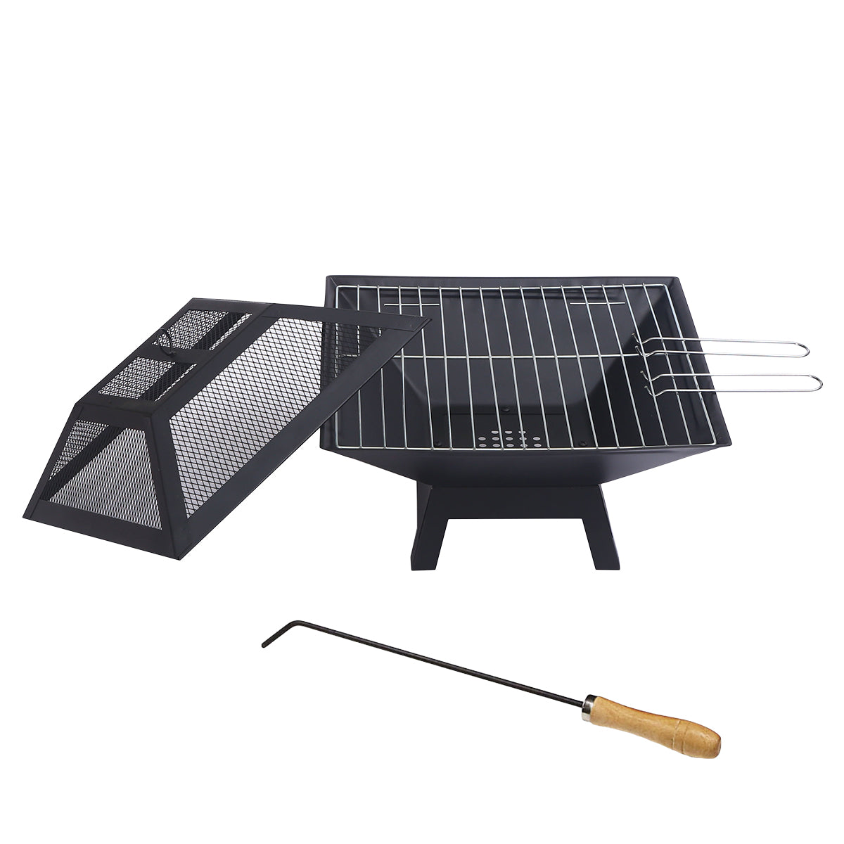 Wallaroo Portable Outdoor Fire Pit for BBQ, Grilling, Cooking, Camping V240-FPT-HP04