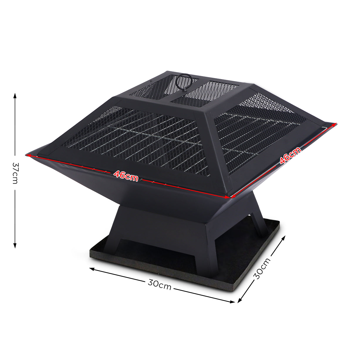 Wallaroo Portable Outdoor Fire Pit for BBQ, Grilling, Cooking, Camping V240-FPT-HP04