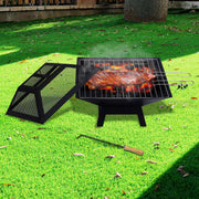 Wallaroo Portable Outdoor Fire Pit for BBQ, Grilling, Cooking, Camping V240-FPT-HP04