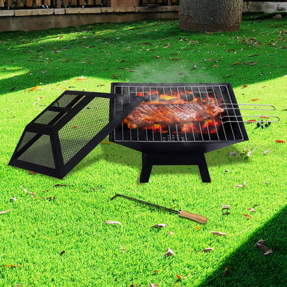 Wallaroo Portable Outdoor Fire Pit for BBQ, Grilling, Cooking, Camping V240-FPT-HP04