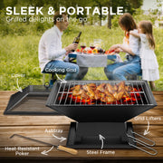 Wallaroo Portable Outdoor Fire Pit for BBQ, Grilling, Cooking, Camping V240-FPT-HP04
