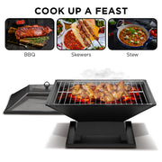 Wallaroo Portable Outdoor Fire Pit for BBQ, Grilling, Cooking, Camping V240-FPT-HP04