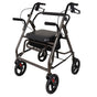 Orthonica Foldable Steel Frame Rollator Walker Lightweight Mobility Aid in Grey V240-FRW-MAS-01L-GY
