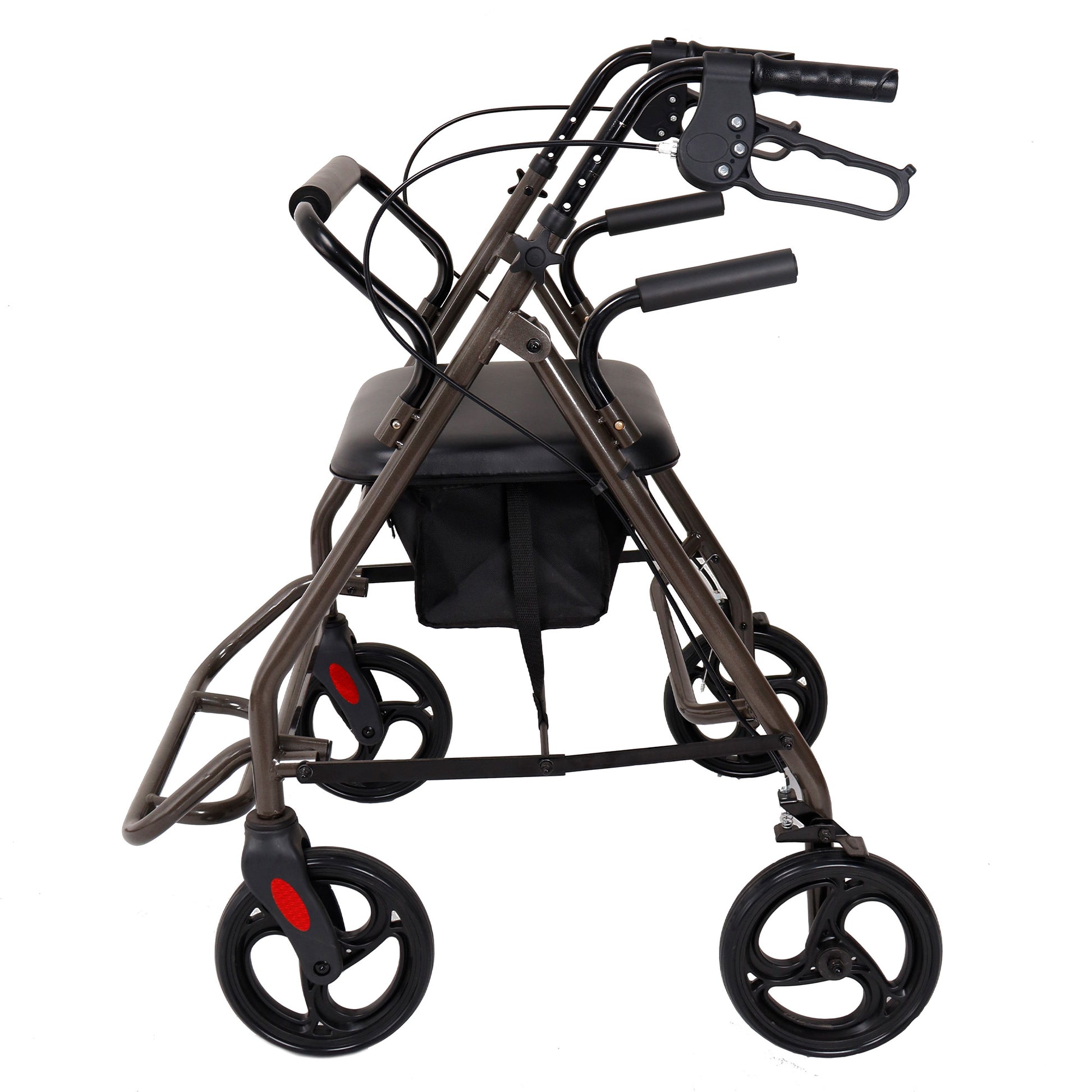 Orthonica Foldable Steel Frame Rollator Walker Lightweight Mobility Aid in Grey V240-FRW-MAS-01L-GY