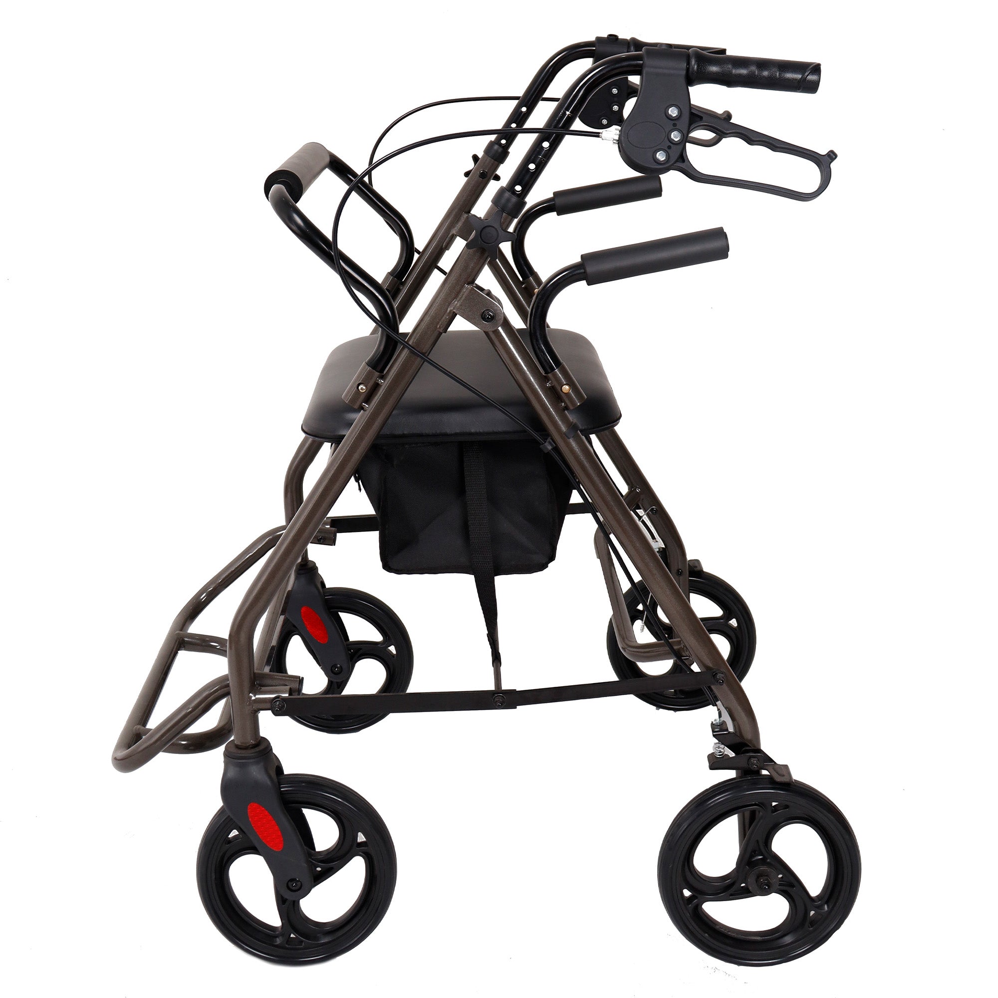 Orthonica Foldable Steel Frame Rollator Walker Lightweight Mobility Aid in Grey V240-FRW-MAS-01L-GY