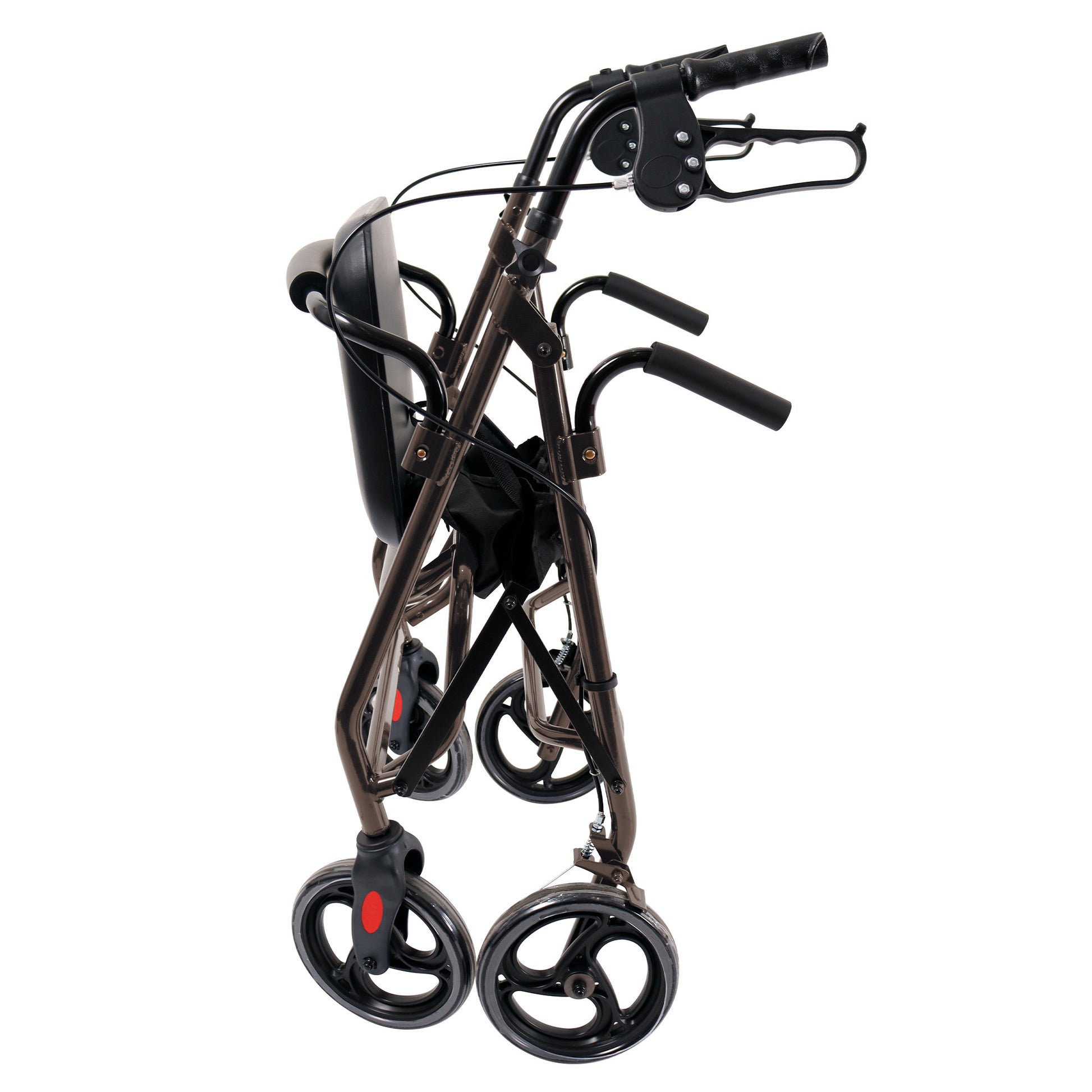 Orthonica Foldable Steel Frame Rollator Walker Lightweight Mobility Aid in Grey V240-FRW-MAS-01L-GY