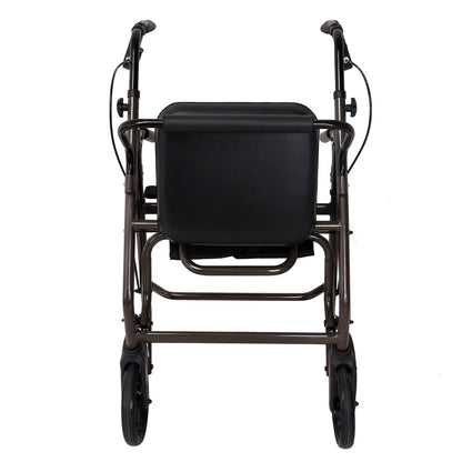 Orthonica Foldable Steel Frame Rollator Walker Lightweight Mobility Aid in Grey V240-FRW-MAS-01L-GY