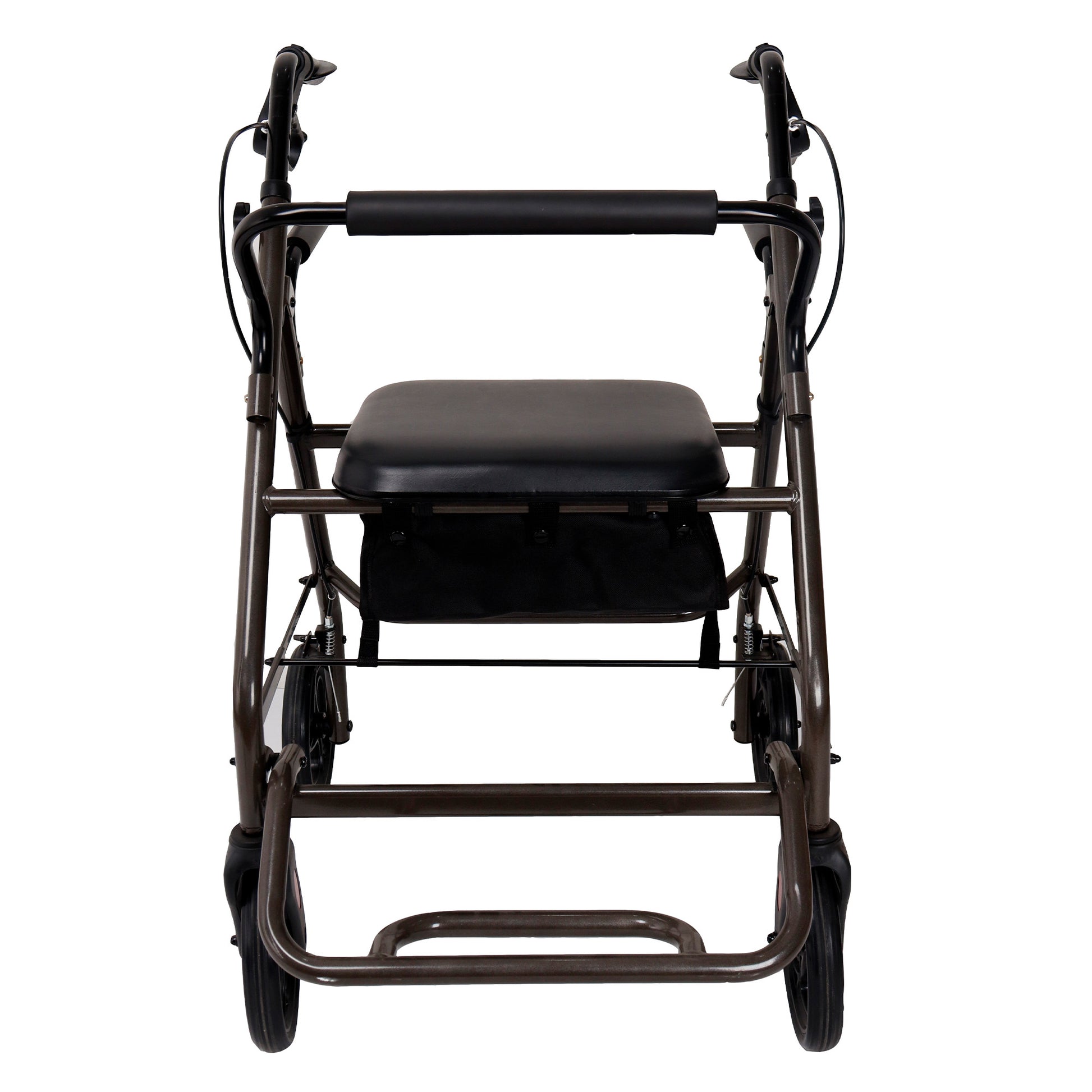 Orthonica Foldable Steel Frame Rollator Walker Lightweight Mobility Aid in Grey V240-FRW-MAS-01L-GY