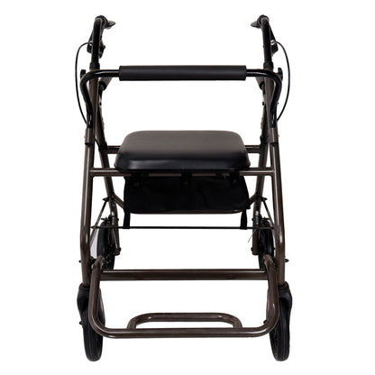 Orthonica Foldable Steel Frame Rollator Walker Lightweight Mobility Aid in Grey V240-FRW-MAS-01L-GY