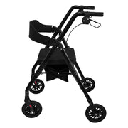 Orthonica Foldable Mobility Steel Rollator 136kg Max Capacity Black V240-FRW-MAS-029-BK