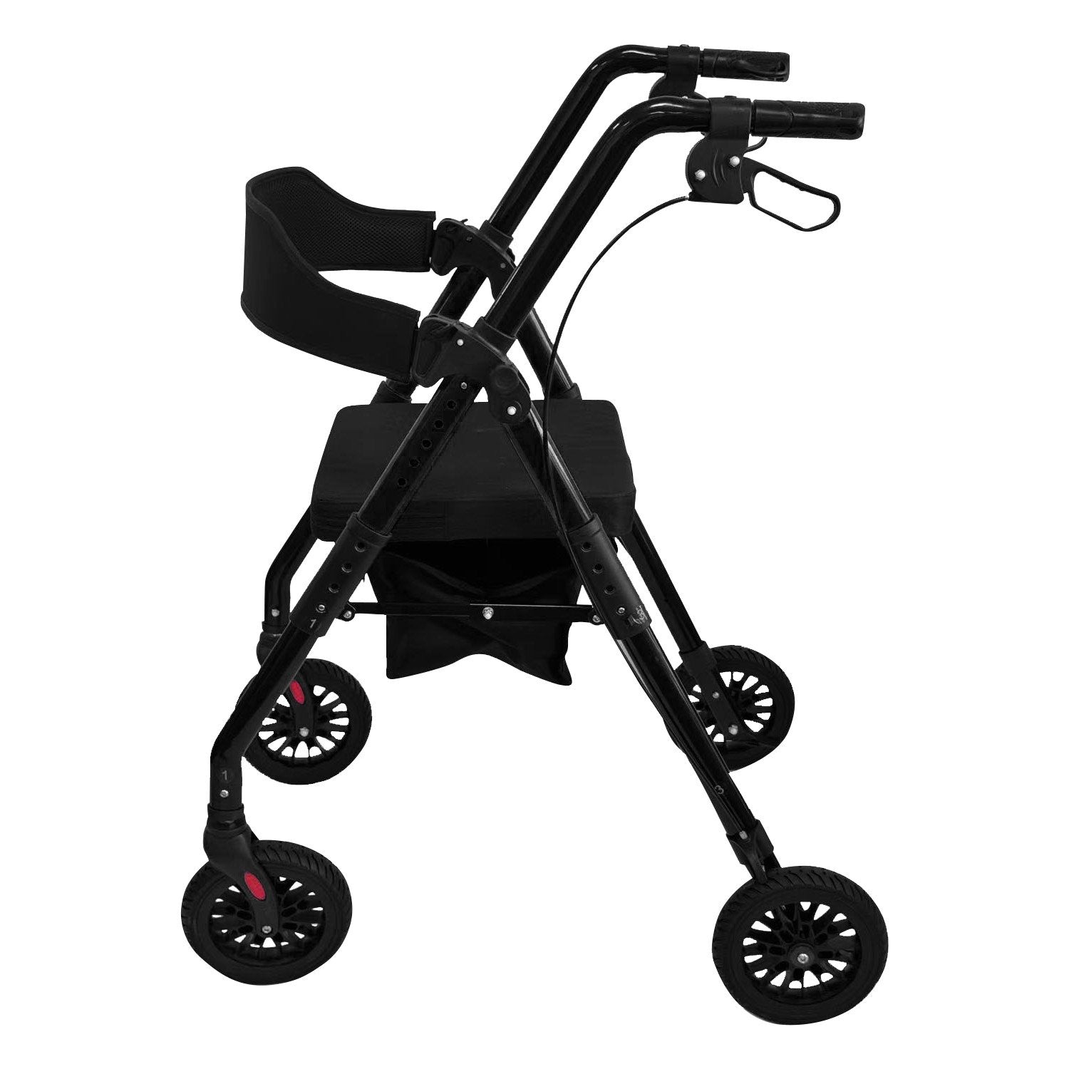 Orthonica Foldable Mobility Steel Rollator 136kg Max Capacity Black V240-FRW-MAS-029-BK