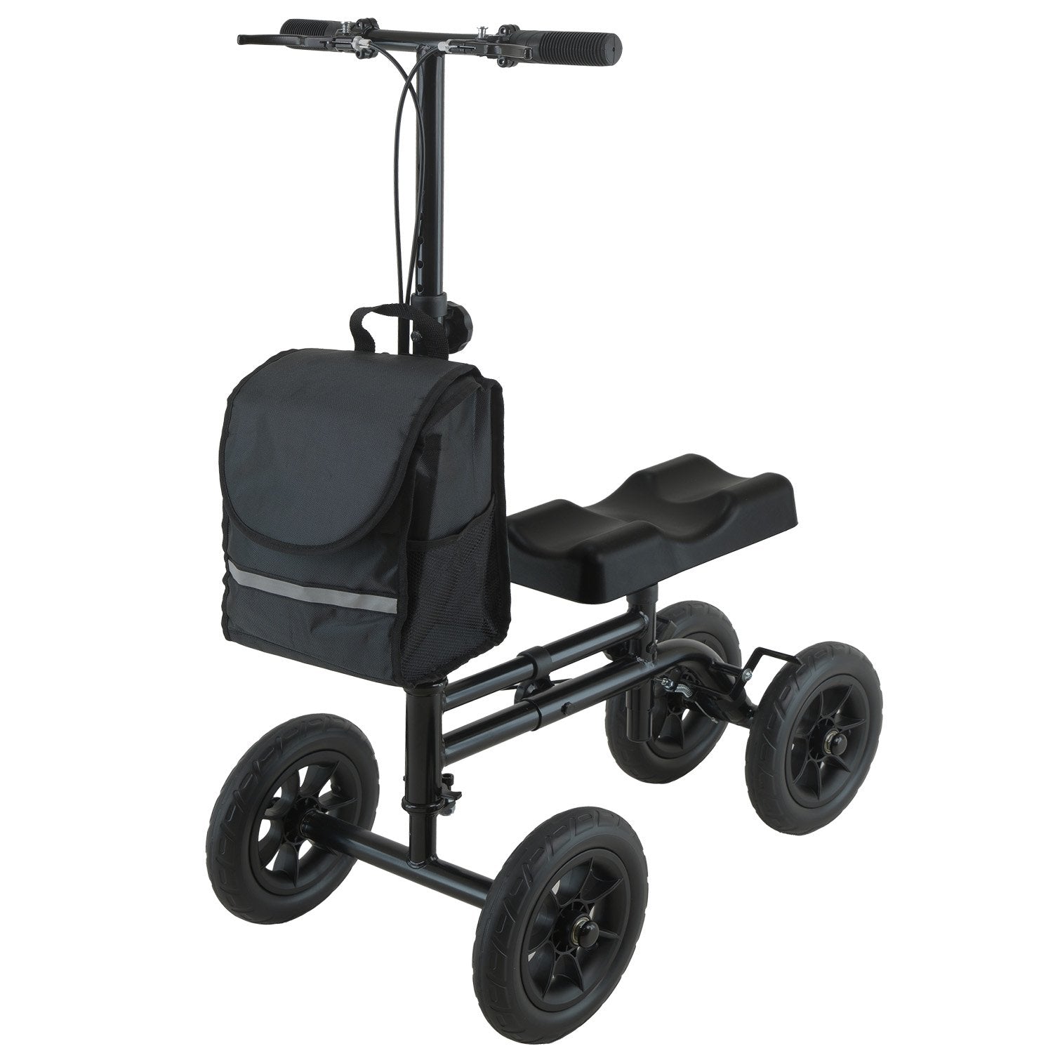 Orthonica Mobility Steel Knee Scooter Walker Steerable Ergonomic Foldable Scooter 10-inch Wheels Height V240-FRW-MAS-06L-BK