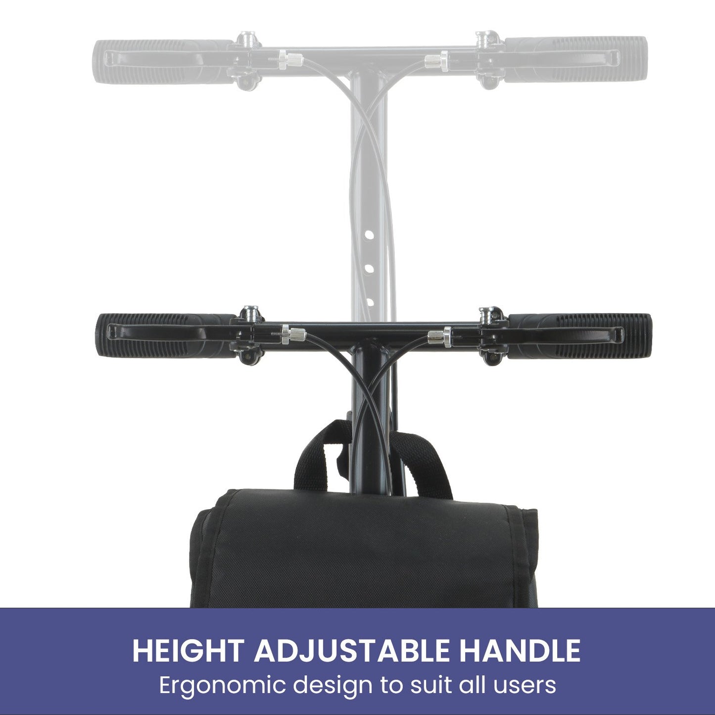 Orthonica Mobility Steel Knee Scooter Walker Steerable Ergonomic Foldable Scooter 10-inch Wheels Height V240-FRW-MAS-06L-BK