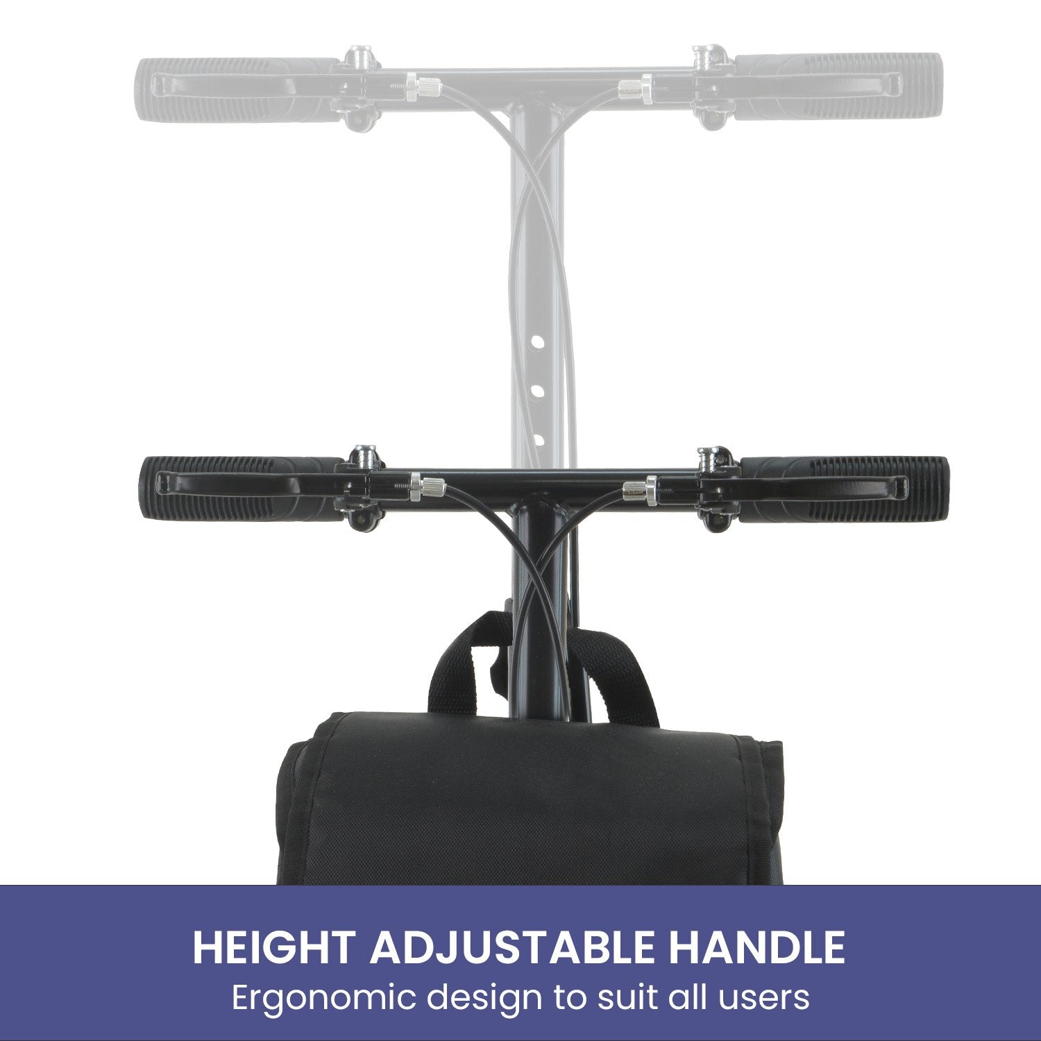 Orthonica Mobility Steel Knee Scooter Walker Steerable Ergonomic Foldable Scooter 10-inch Wheels Height V240-FRW-MAS-06L-BK