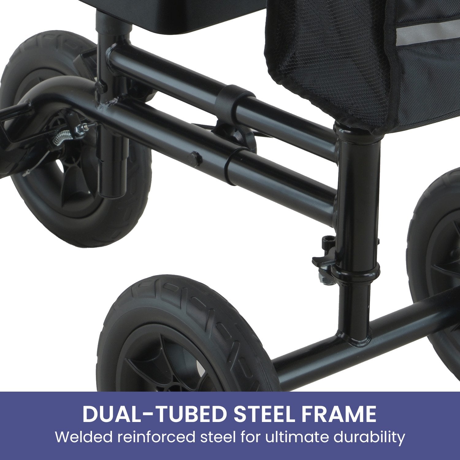 Orthonica Mobility Steel Knee Scooter Walker Steerable Ergonomic Foldable Scooter 10-inch Wheels Height V240-FRW-MAS-06L-BK