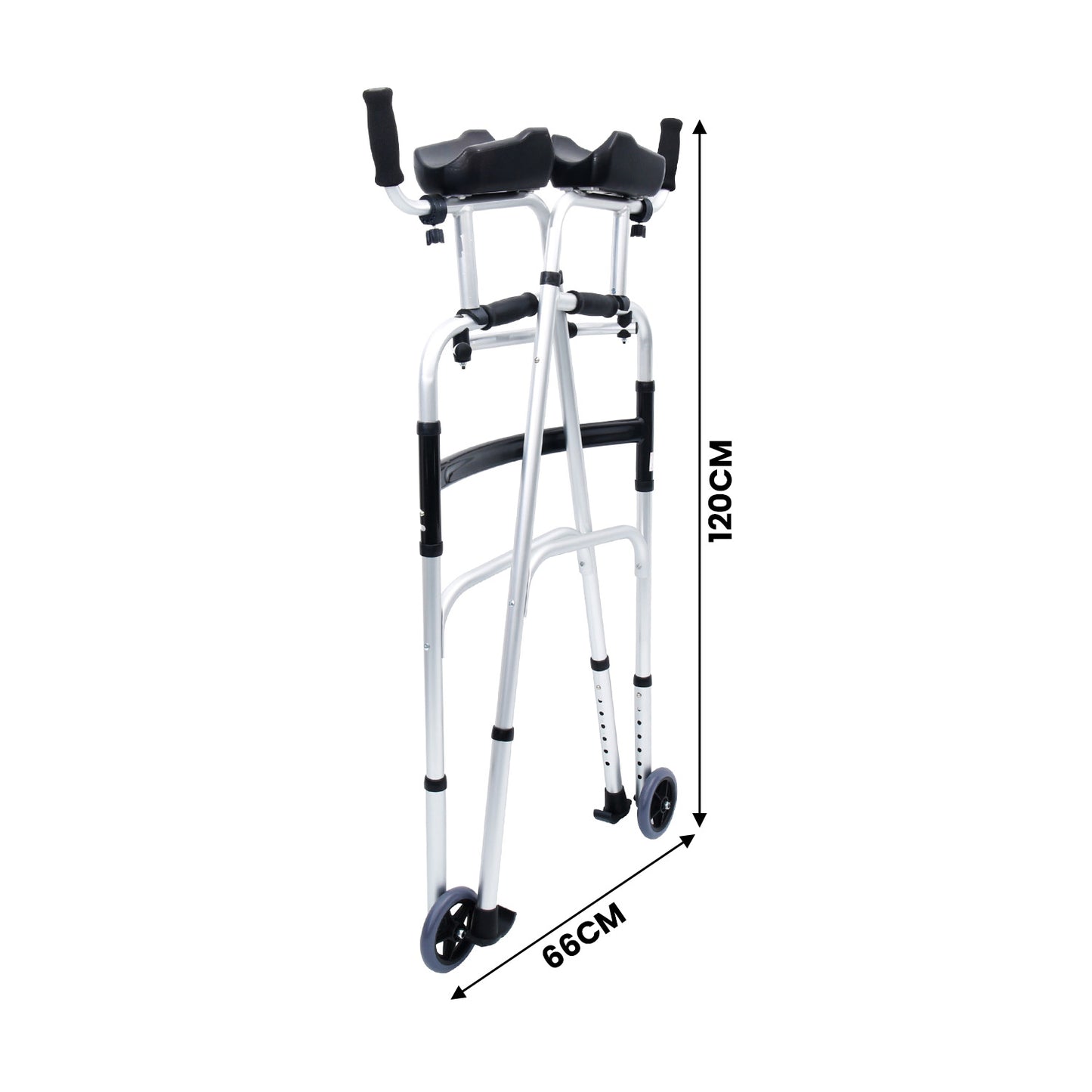 Orthonica Folding Rollator Walker Aluminium Adjustable Handles With Cane Box V240-FRW-MAS-30-508L