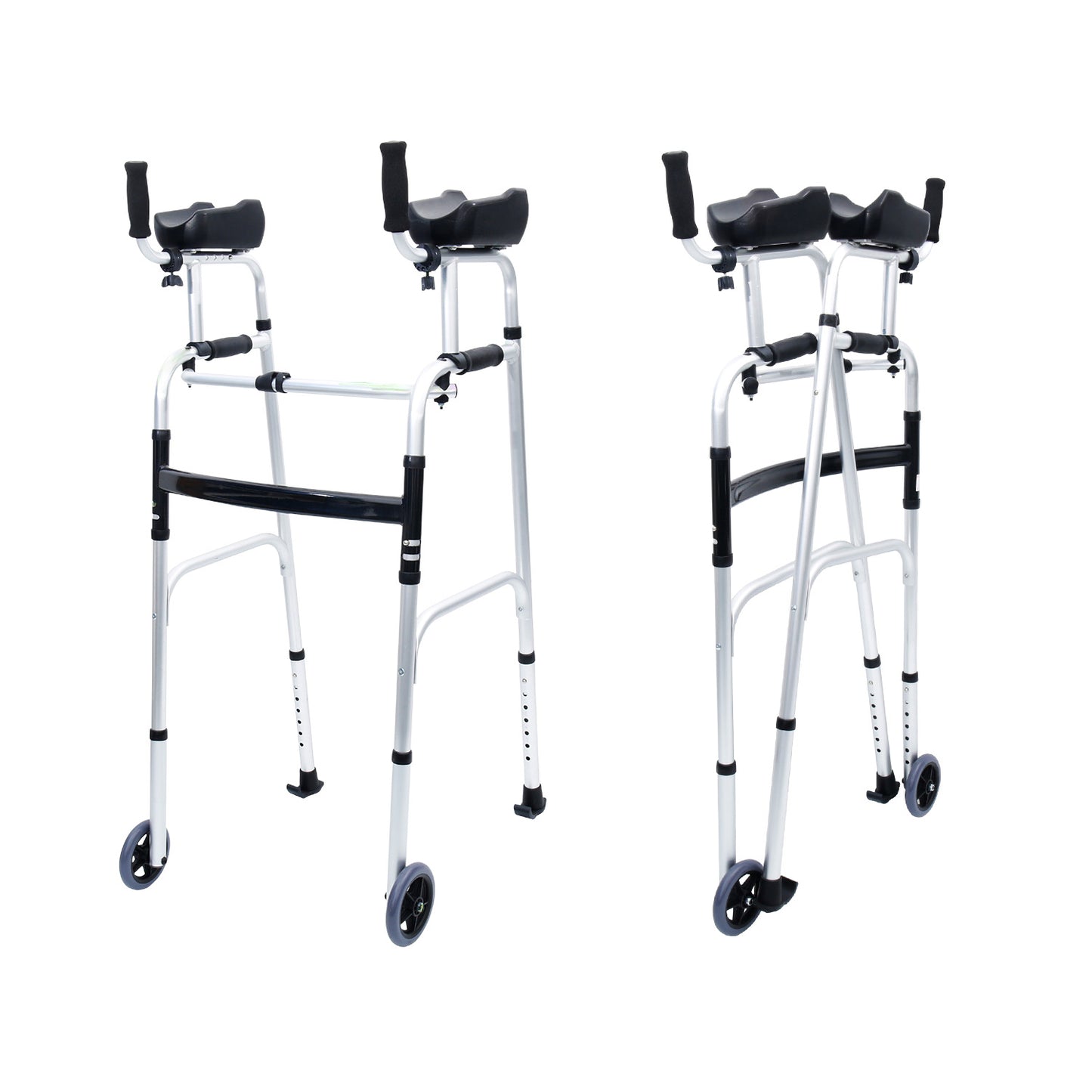 Orthonica Folding Rollator Walker Aluminium Adjustable Handles With Cane Box V240-FRW-MAS-30-508L