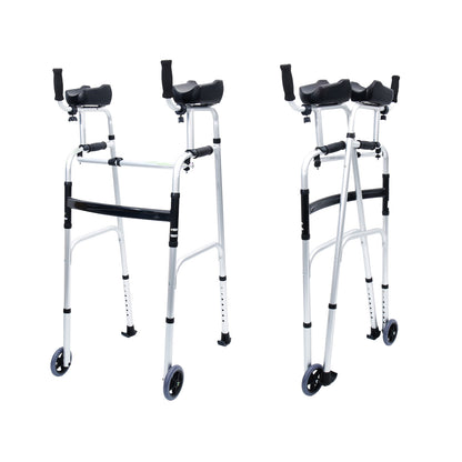 Orthonica Folding Rollator Walker Aluminium Adjustable Handles With Cane Box V240-FRW-MAS-30-508L
