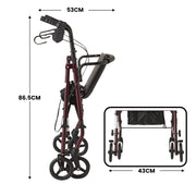 Orthonica Foldable Steel Frame Rollator 4-wheel Walker V240-FRW-MAS-30-STL