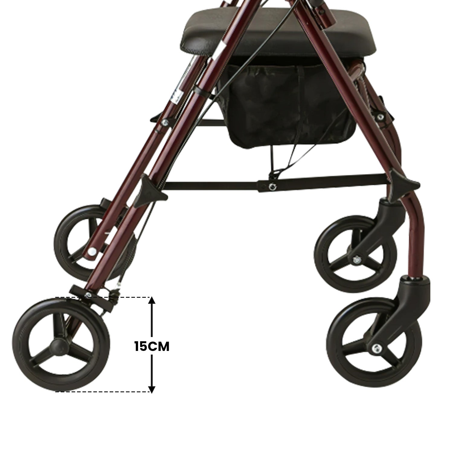 Orthonica Foldable Steel Frame Rollator 4-wheel Walker V240-FRW-MAS-30-STL