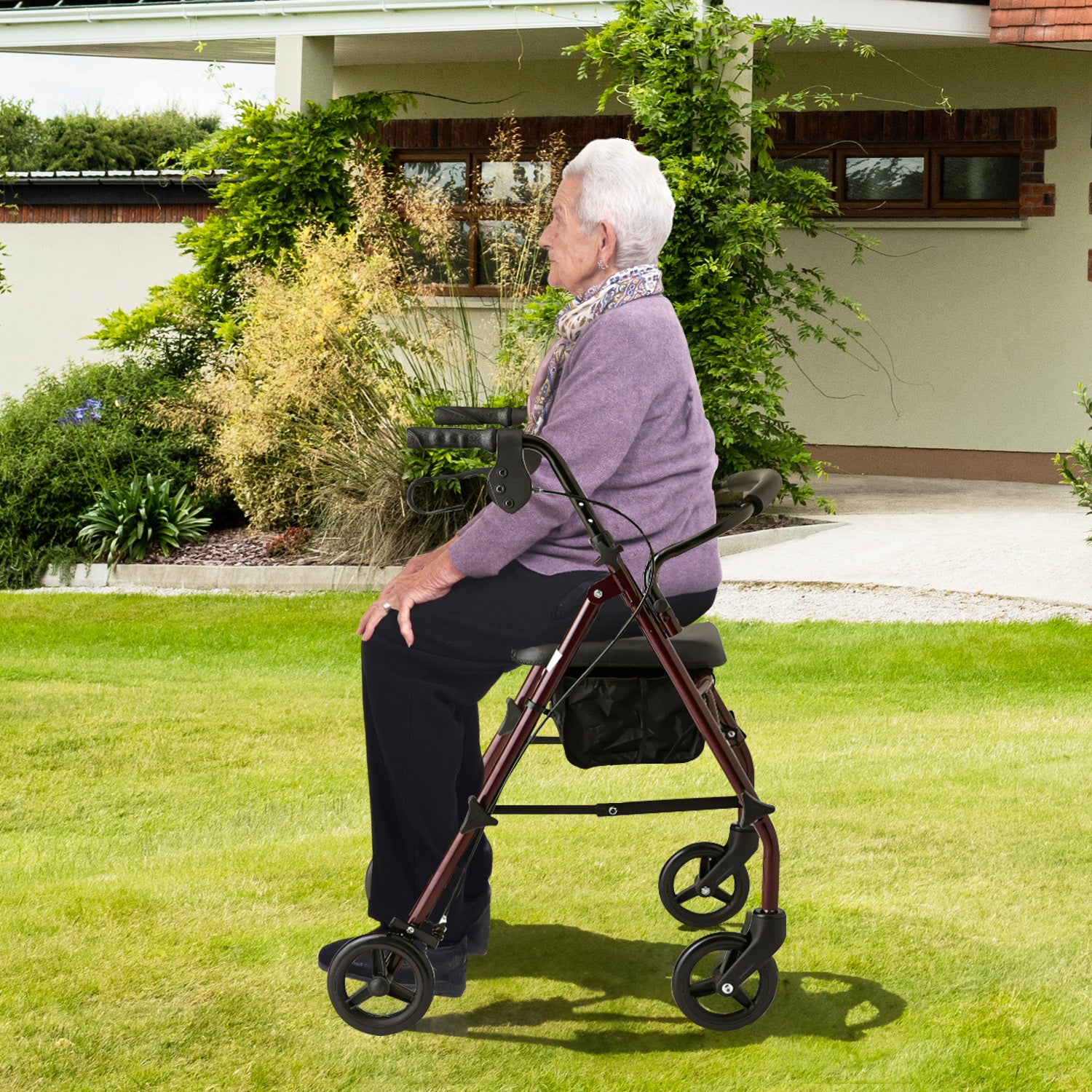 Orthonica Foldable Steel Frame Rollator 4-wheel Walker V240-FRW-MAS-30-STL