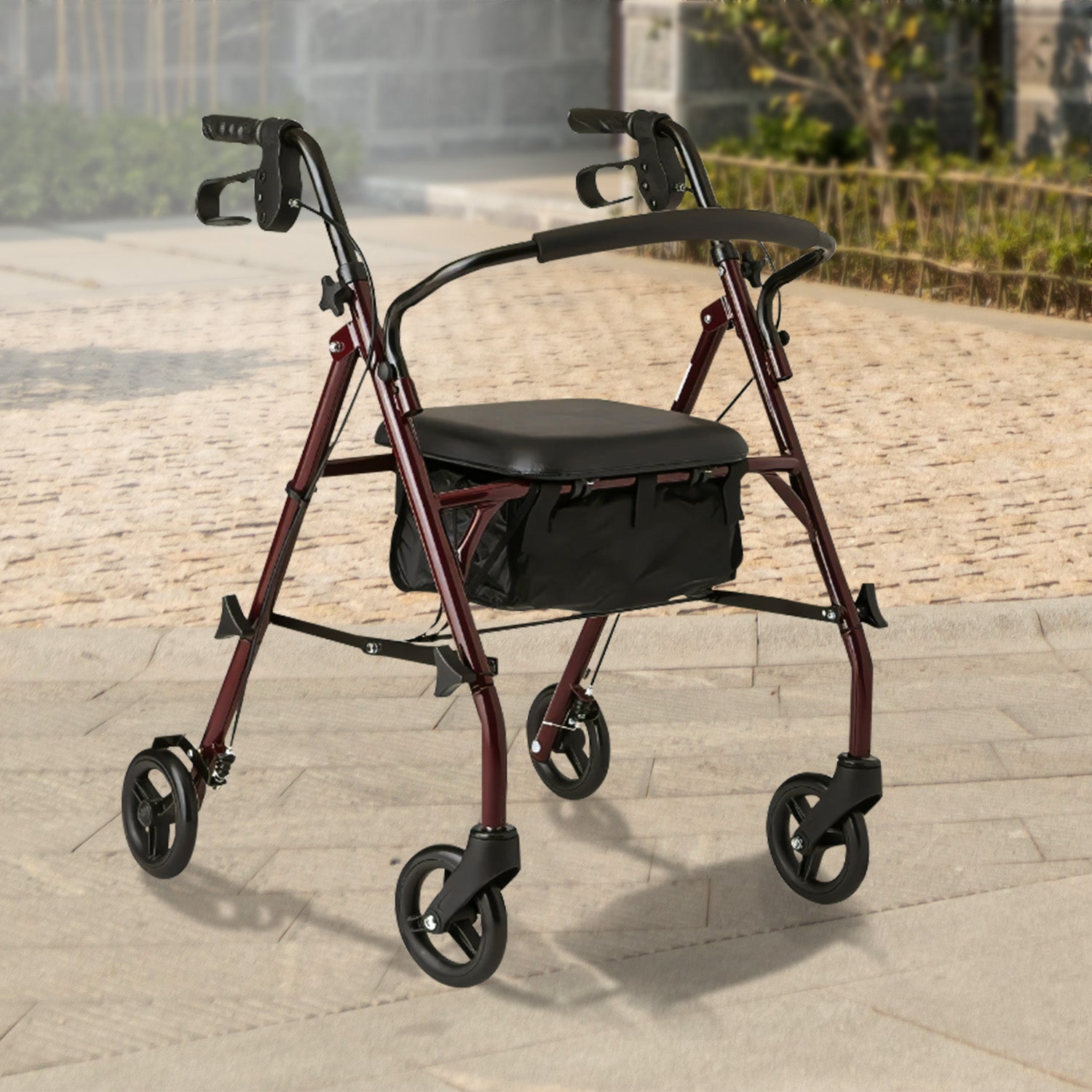 Orthonica Foldable Steel Frame Rollator 4-wheel Walker V240-FRW-MAS-30-STL