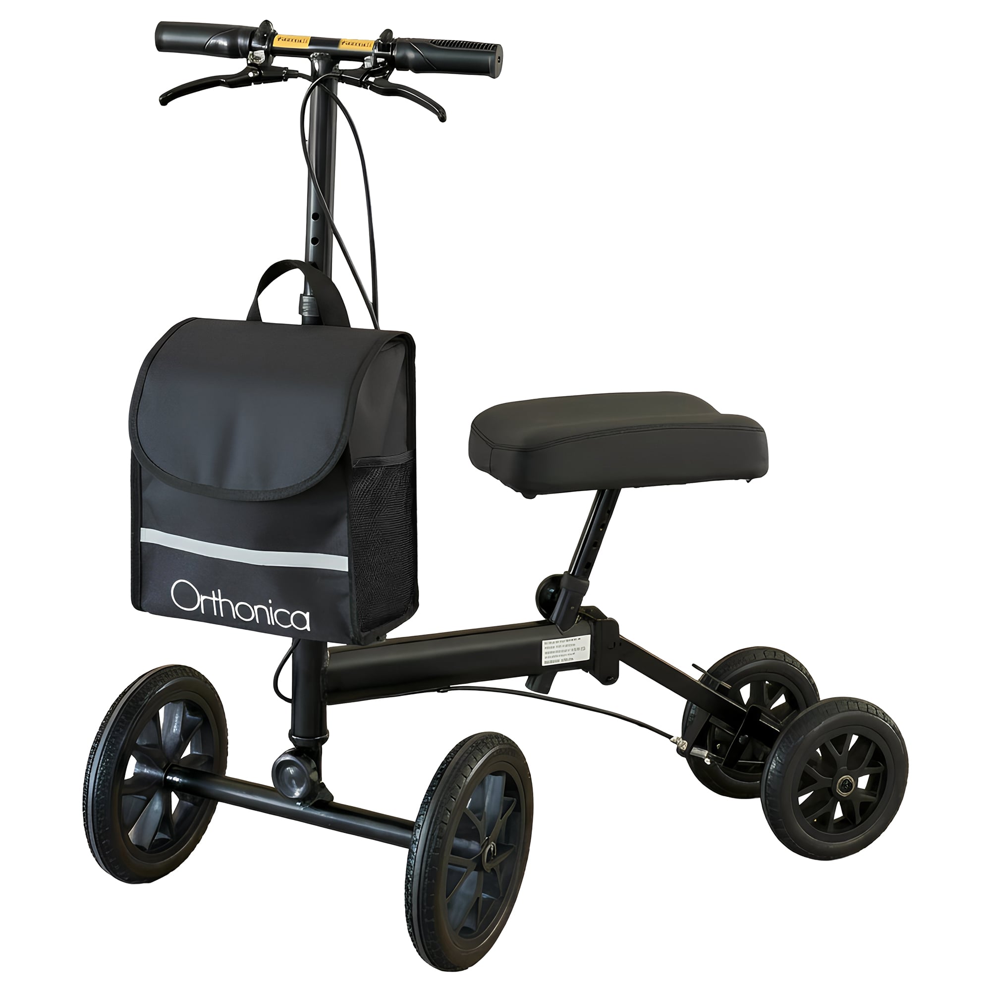 Orthonica Knee Walker with Adjustable Pad and Dual Brakes V240-FRW-MAS-3510-BK