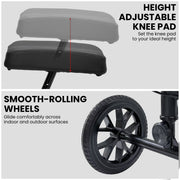 Orthonica Knee Walker with Adjustable Pad and Dual Brakes V240-FRW-MAS-3510-BK
