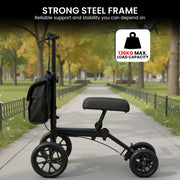 Orthonica Knee Walker with Adjustable Pad and Dual Brakes V240-FRW-MAS-3510-BK
