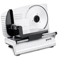 Pronti White Electric Food Slicer 200W with Adjustable Thickness 1 to 15mm Serrated and Fine Edge Stainless V240-FS-190-2A